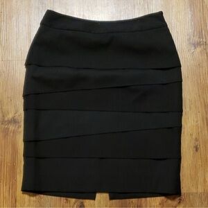 White House Black Market Black Layered Pencil Skirt